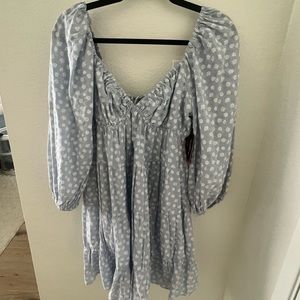 Floral long sleeve flowy mini dress